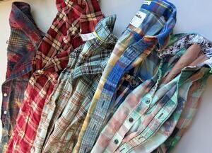 Lot of 5 Bleached Flannel Shirts - Mossimo Abercrombie Carter's Shaun White